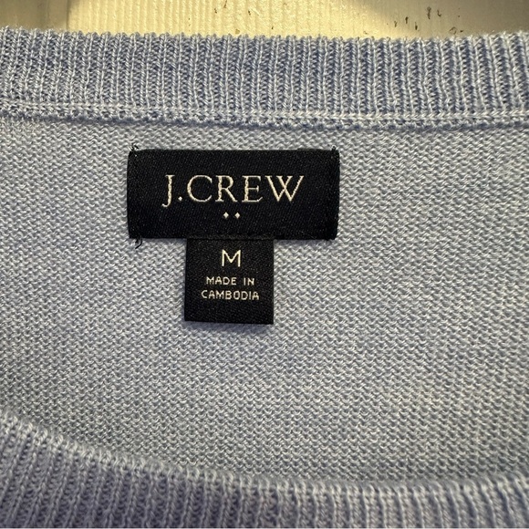 J. Crew Merino wool-blend crewneck Blue sweater Size Medium - Picture 5 of 6